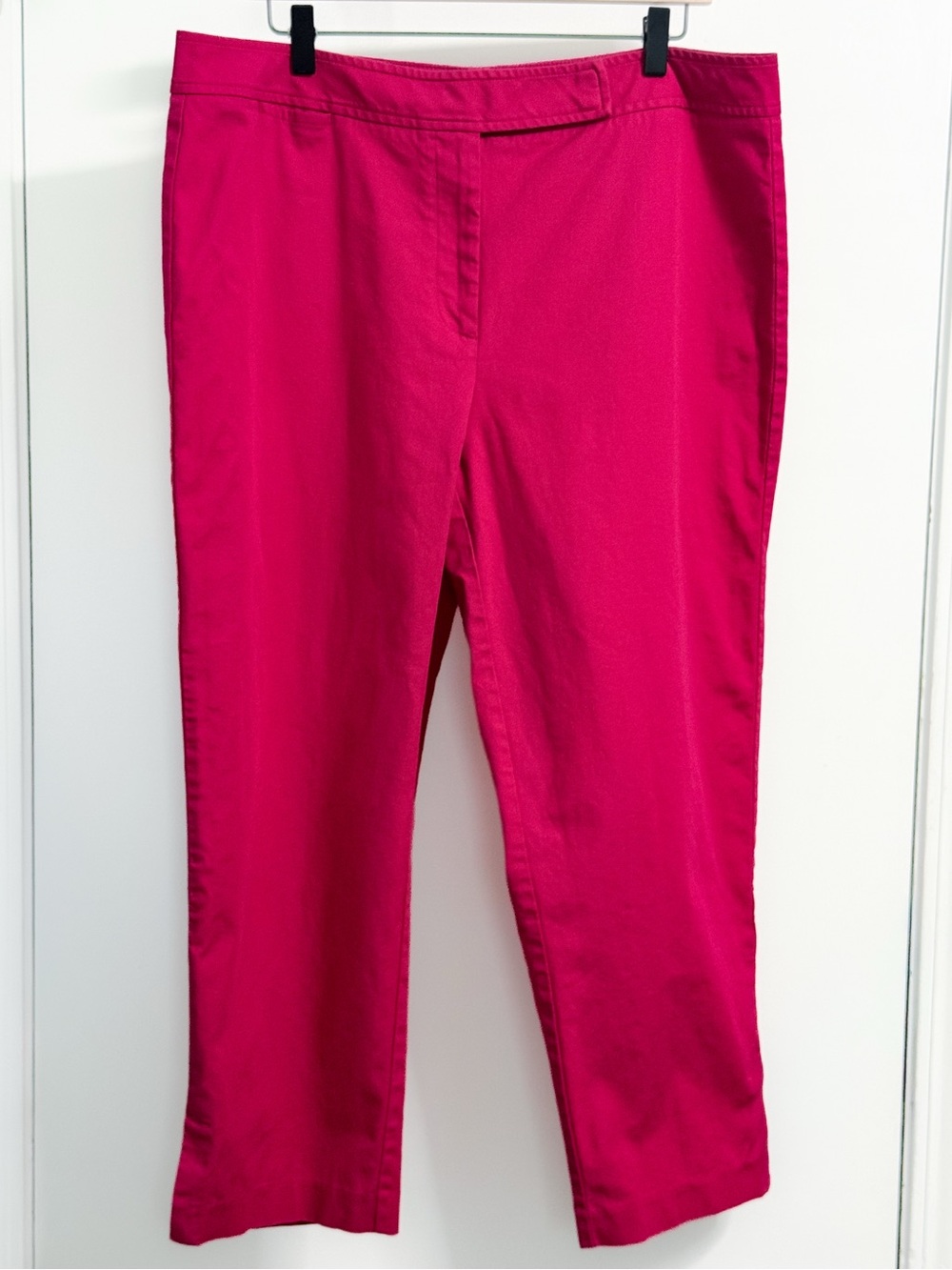 Talbots Magenta Stretch Cotton Twill Pants Size 16 Hook Bar Waist